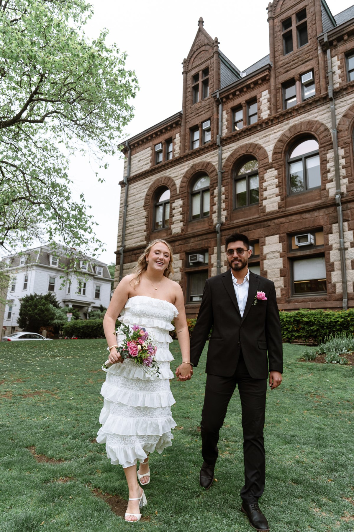 Luis and Taylor during their Cambridge City Hall wedding portraits