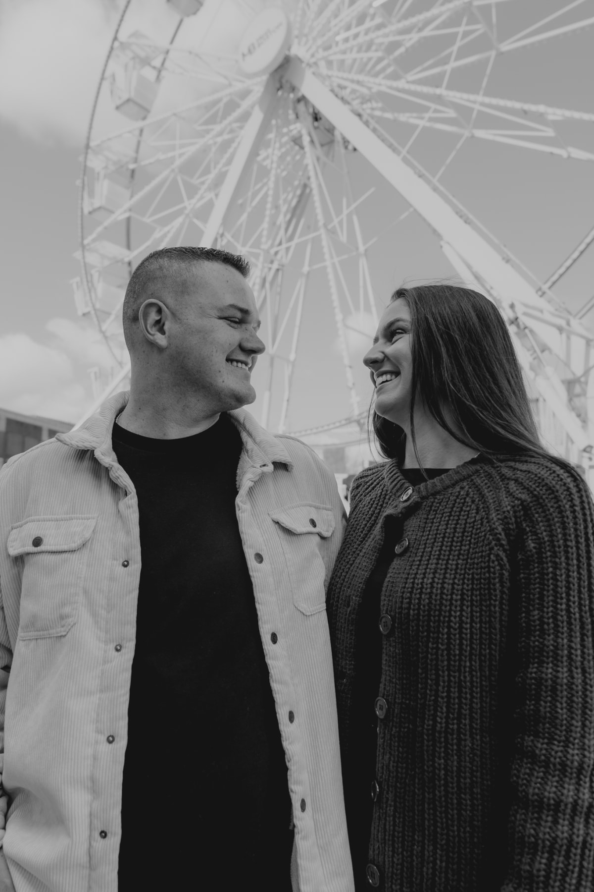 Ben and Ally walking together after their North End proposal