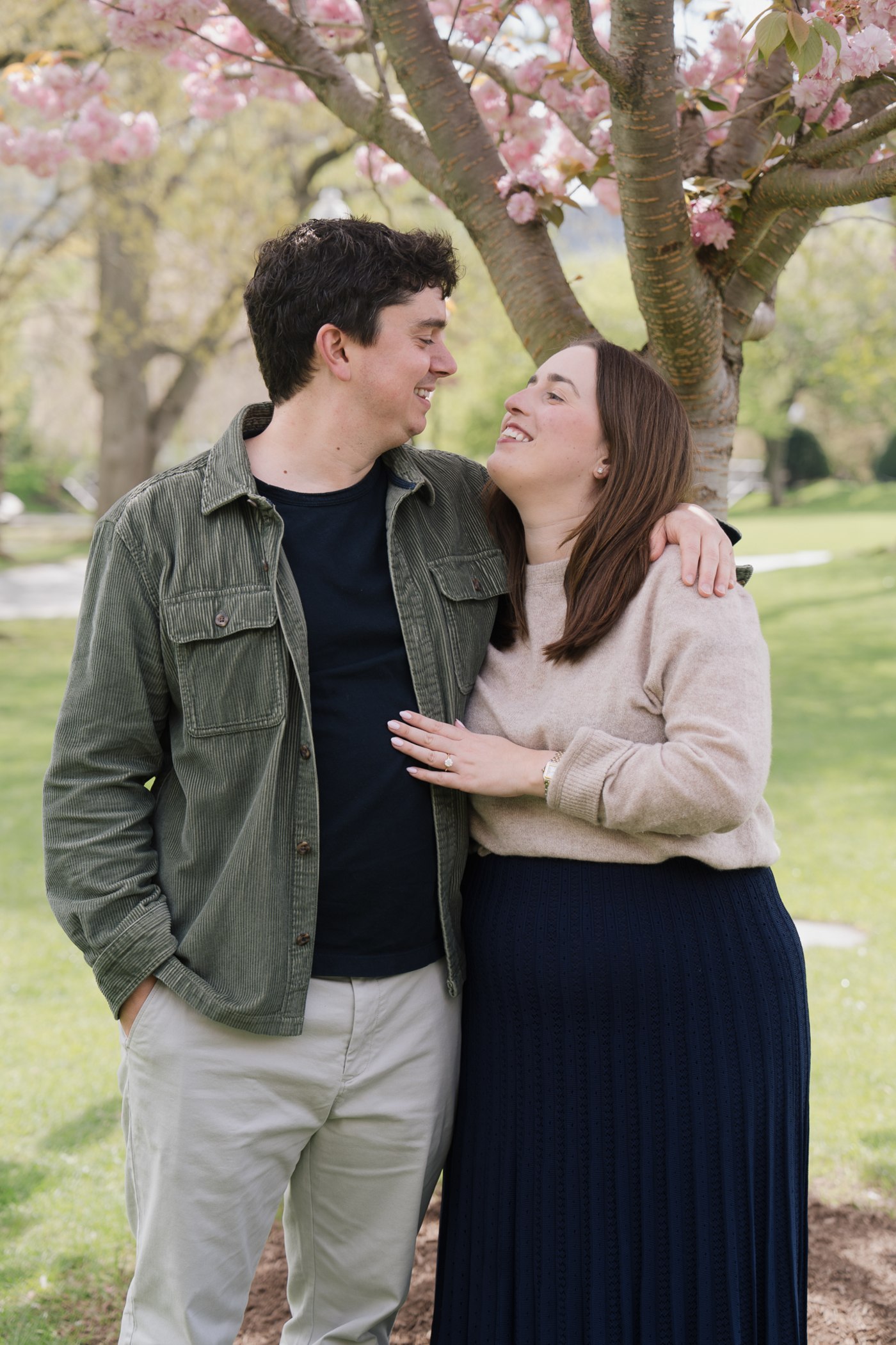 Newly engaged Jack and Hailey portraits at Boston Public Garden