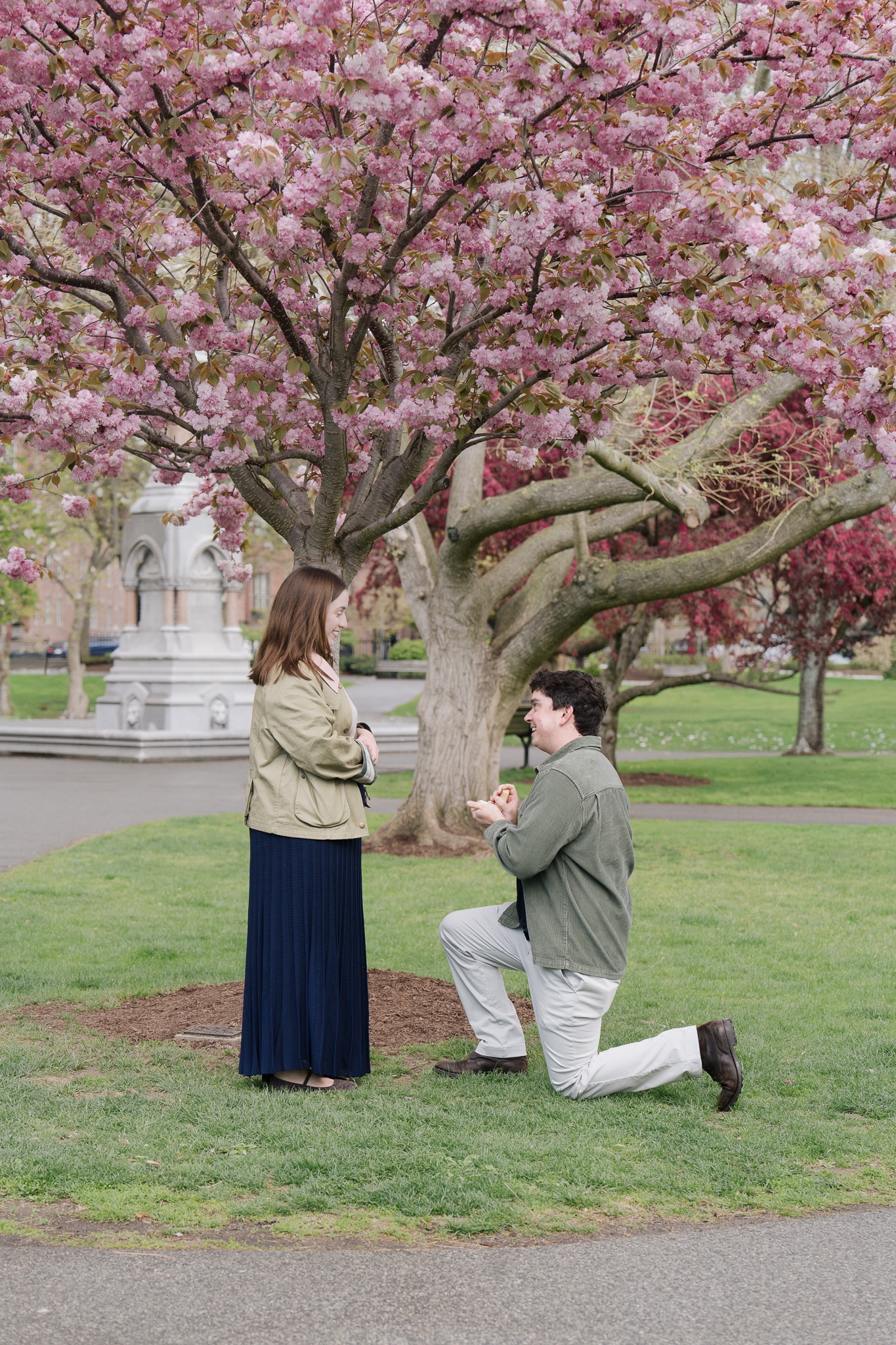 Jack proposing to Hailey at the Boston Public Garden