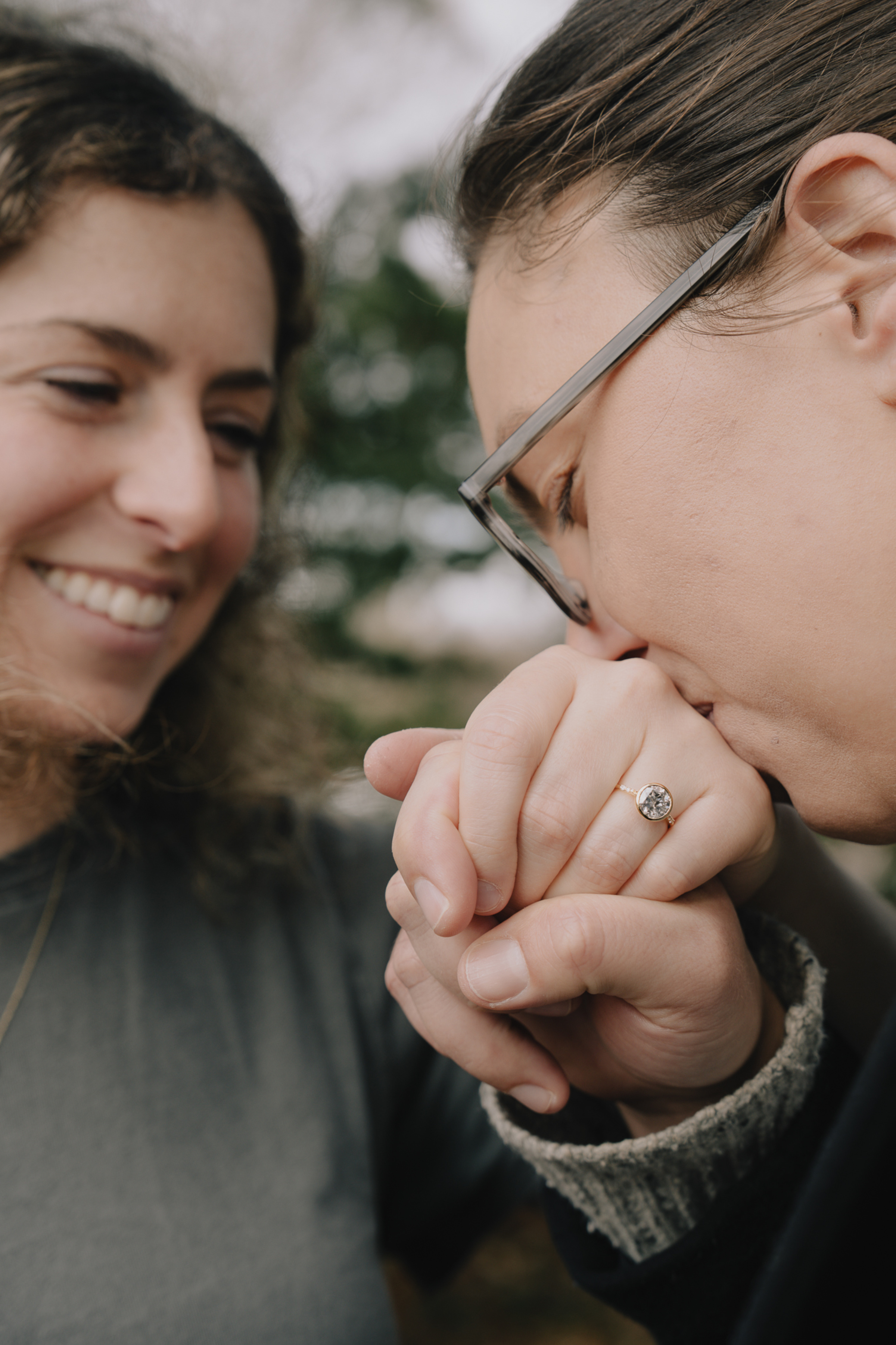 Laura and Sara walking hand in hand