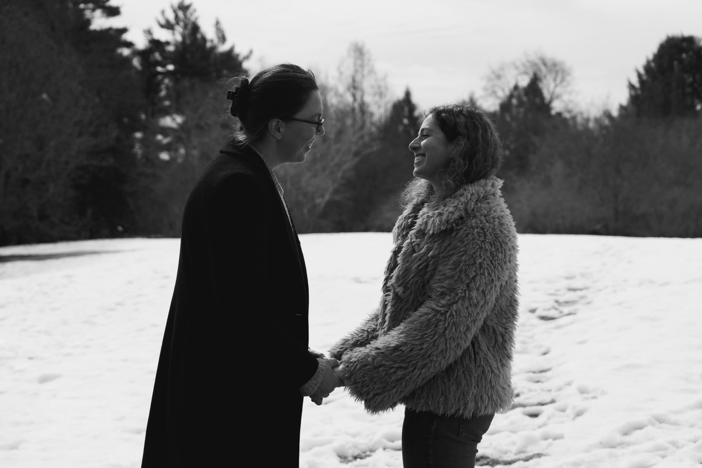 Laura and Sara engagement portrait at Arnold Arboretum