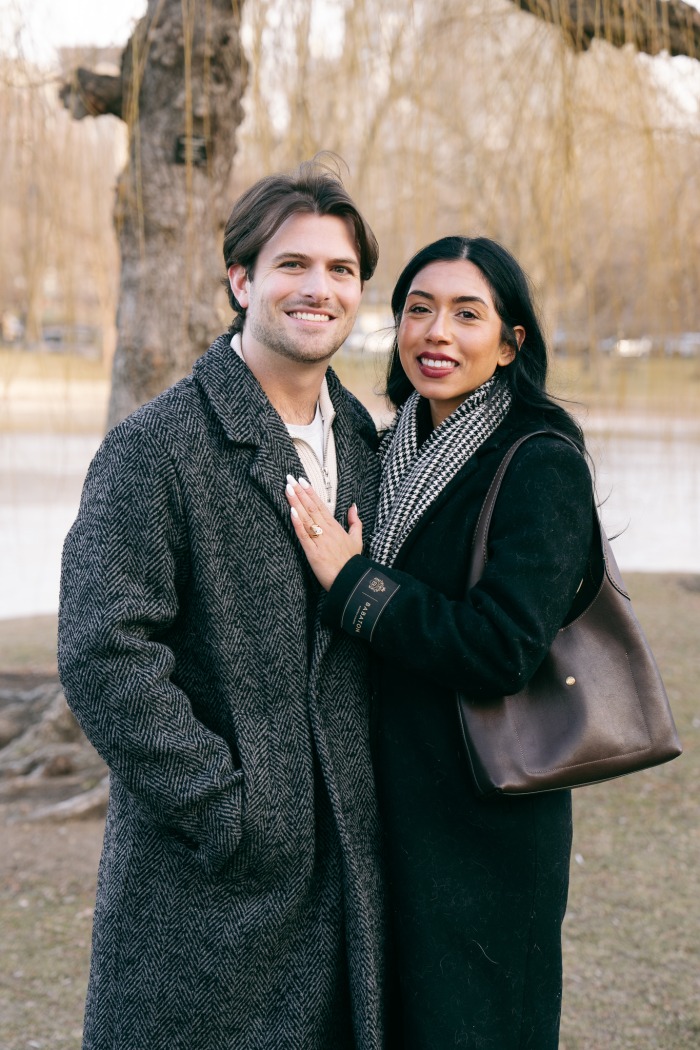 Engagement portrait at Boston Public Garden