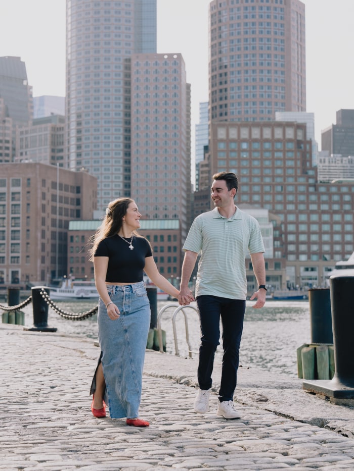 Boston fall foliage engagement photography