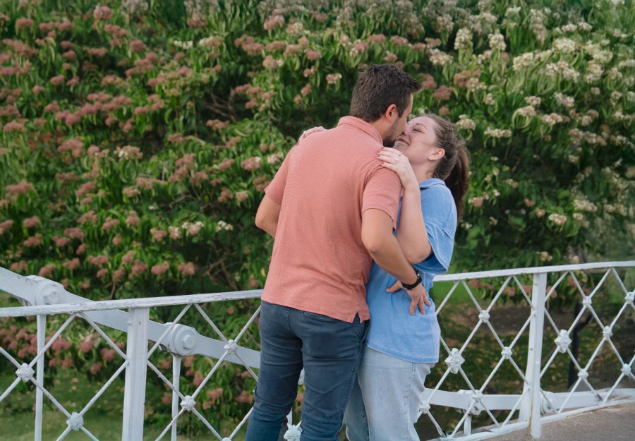 Alex and Kendyl in a tender moment after the proposal