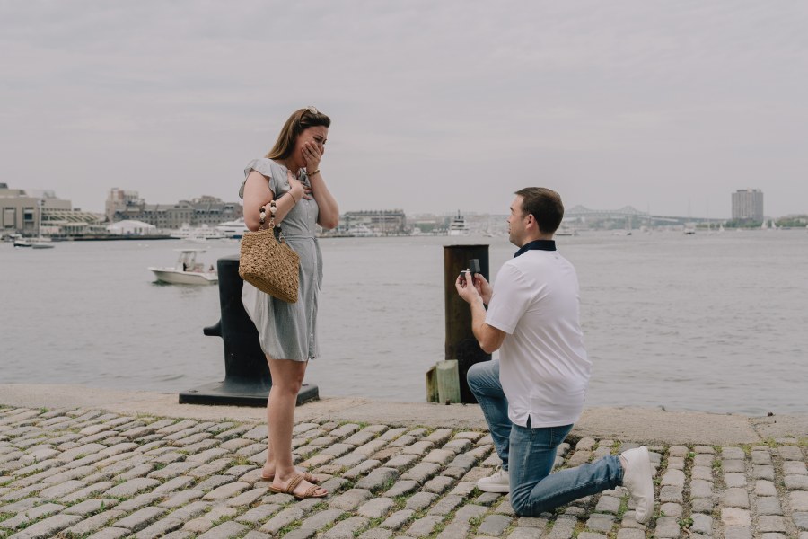 Jack and Alyssa embracing after the proposal