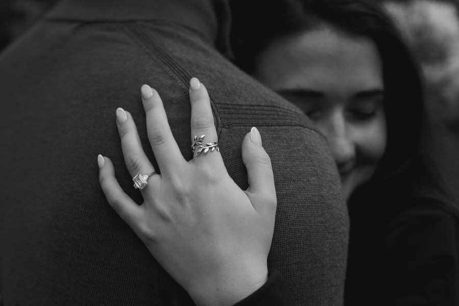 Cormac and Flor engagement portrait at the Boston Public Garden