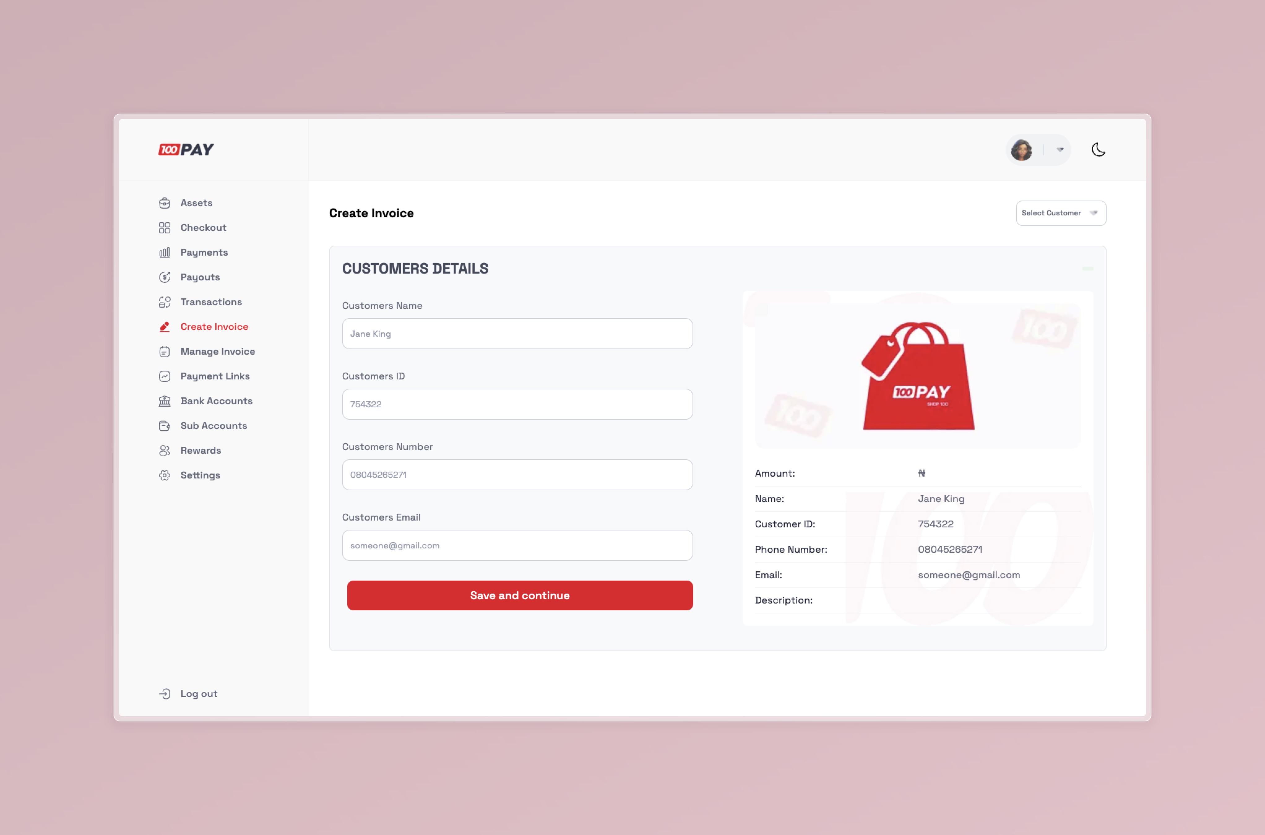 Create Invoice