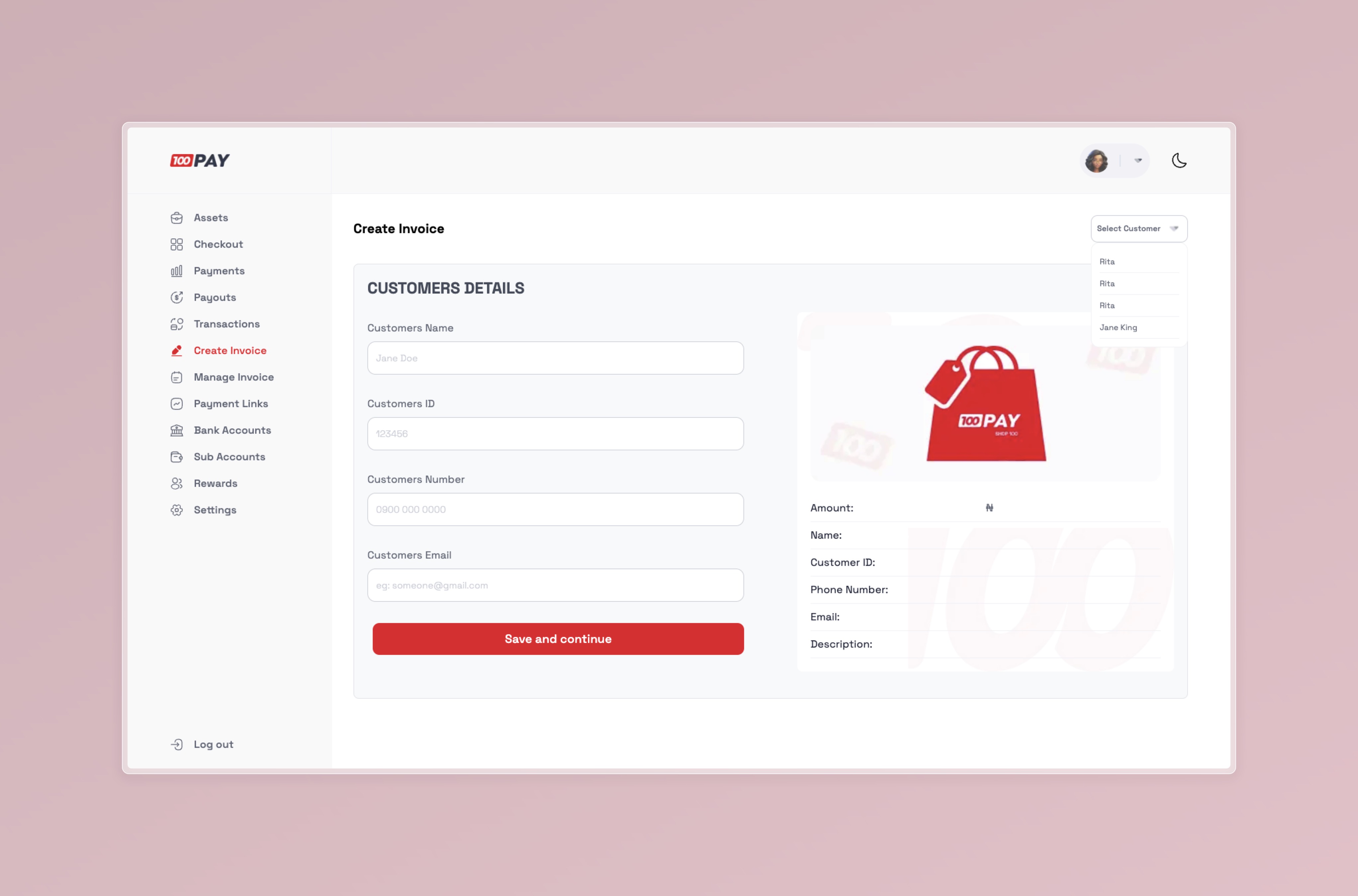 Create Invoice