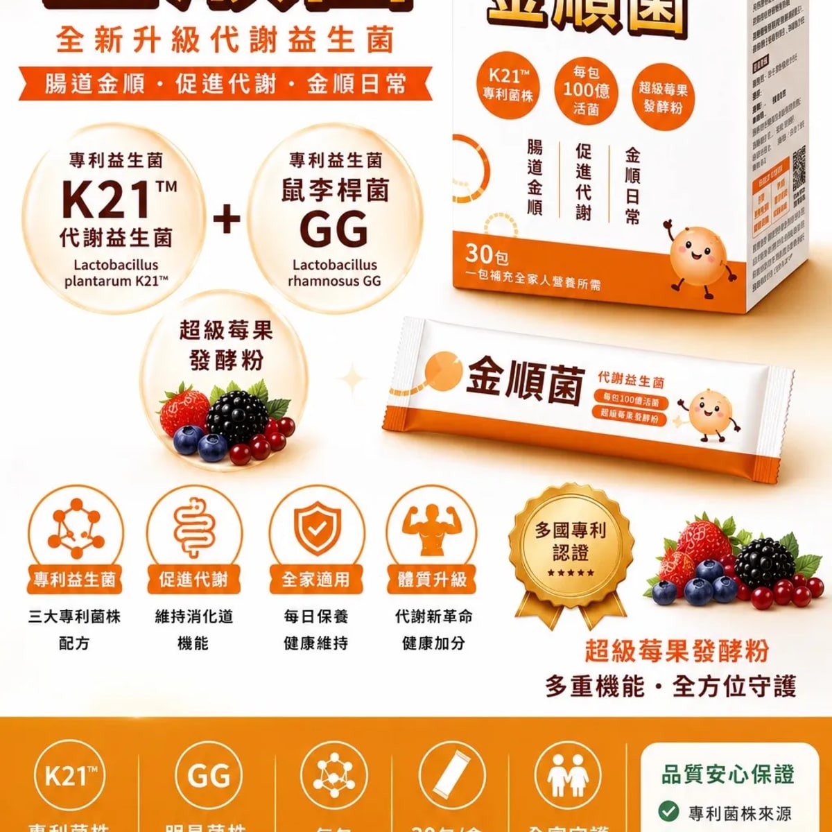 豐華健康 金順菌｜K21 × LGG 益生菌