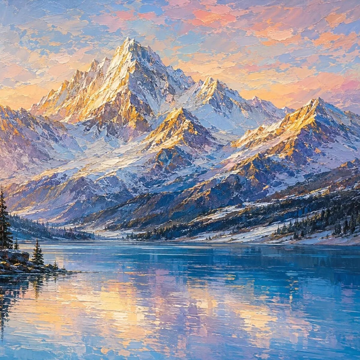 雪嶺晨光