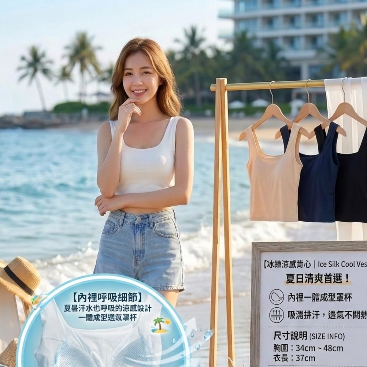 冰戀涼感背心｜杯杯一體成型