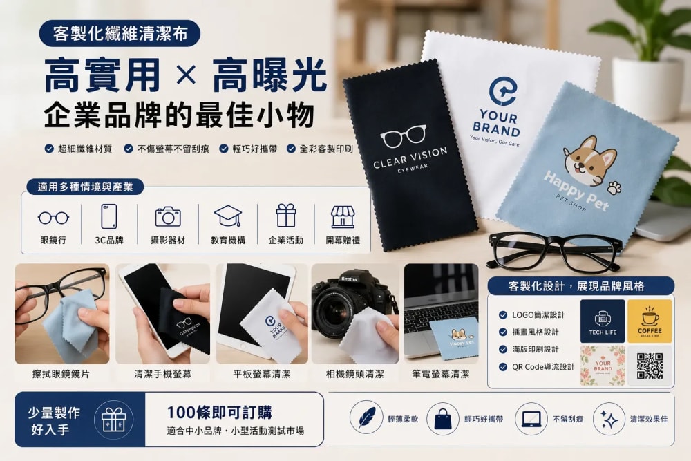 客製化纖維清潔布適合誰？眼鏡行、3C 品牌、開幕贈品都能用的高實用小物