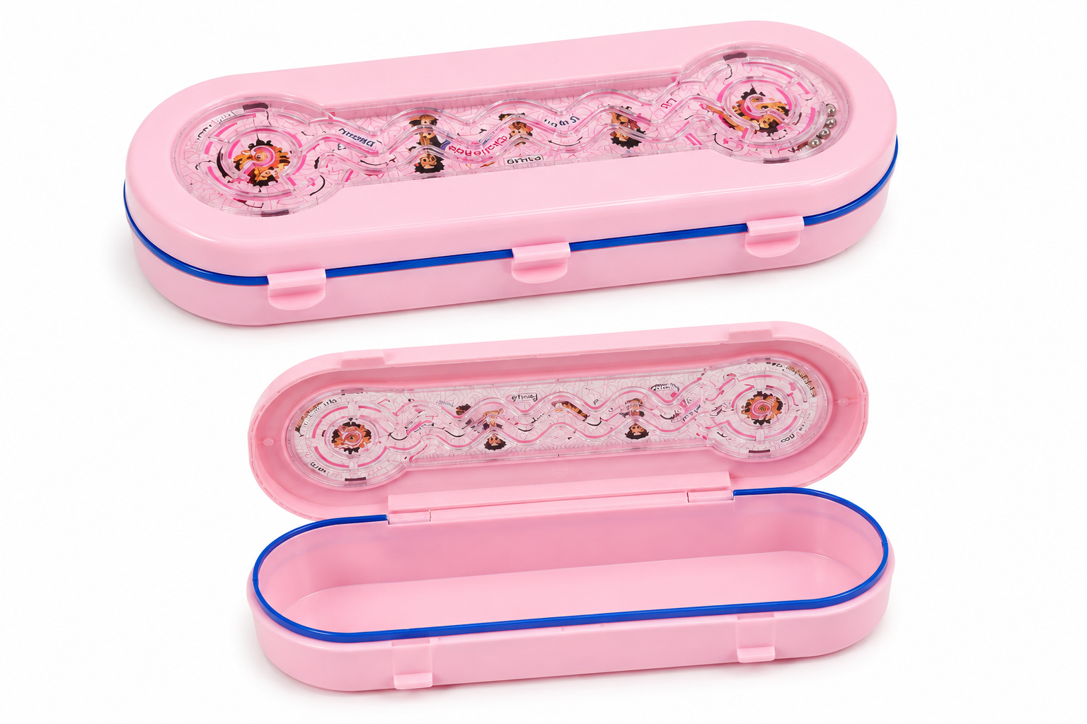 Plastic Pencil Box — Pink