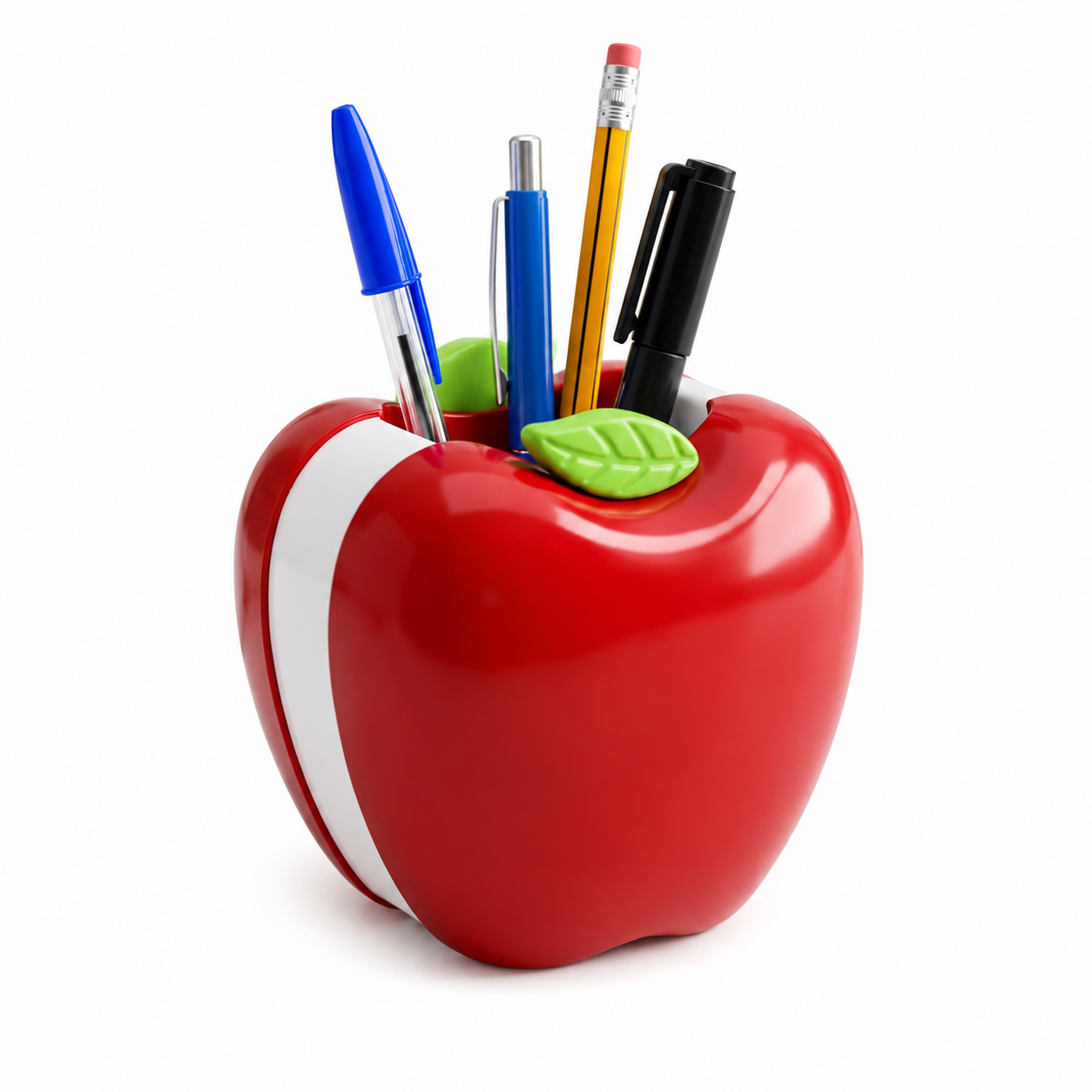 Apple-Shaped Pen Holder-Red