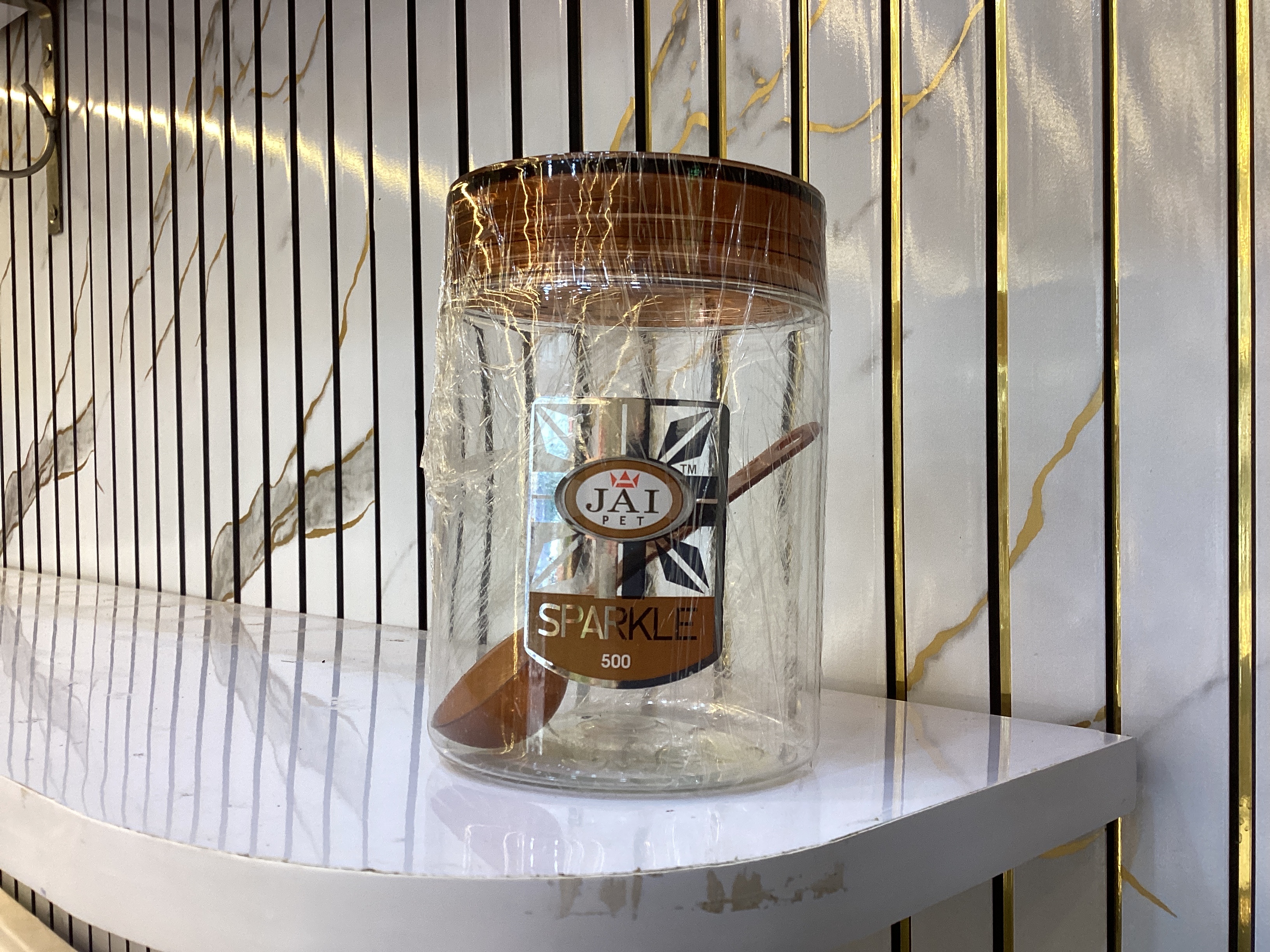 Sparkle Transparent Plastic Jar (500 ml)