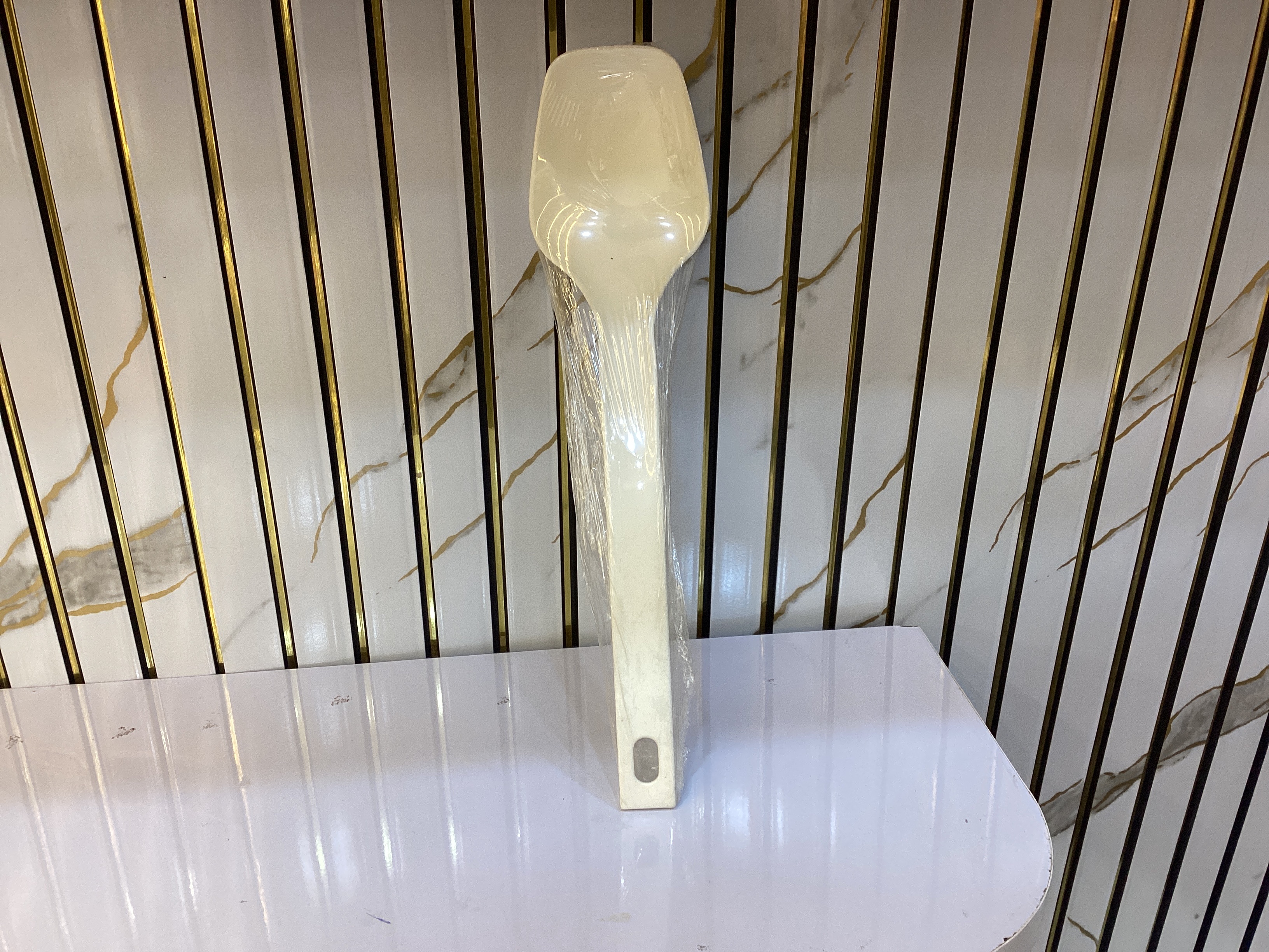 Plastic Serving Ladle (30 cm), White