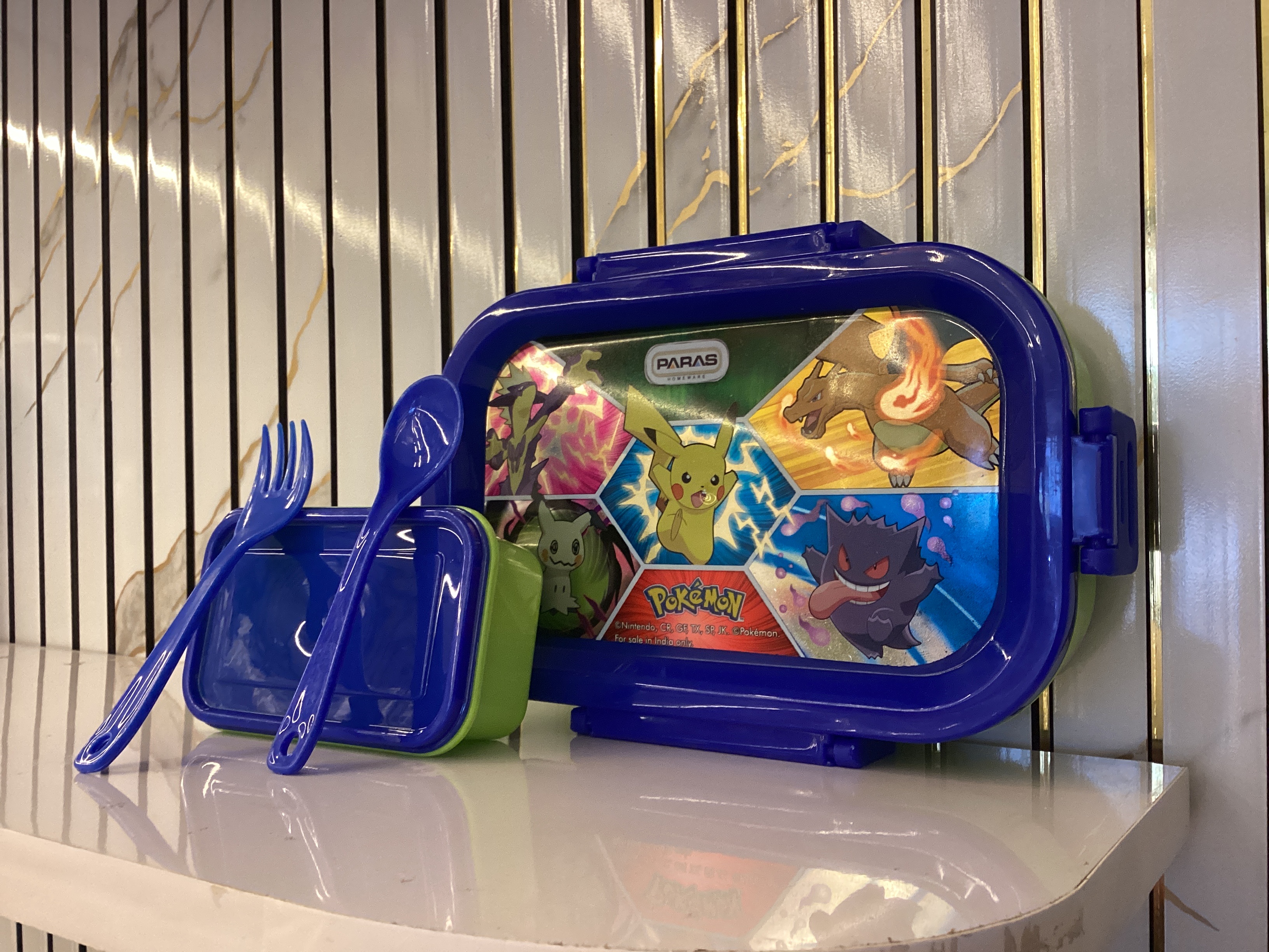 Paras Kids Winkies Printed Lunch Box — Blue-Green