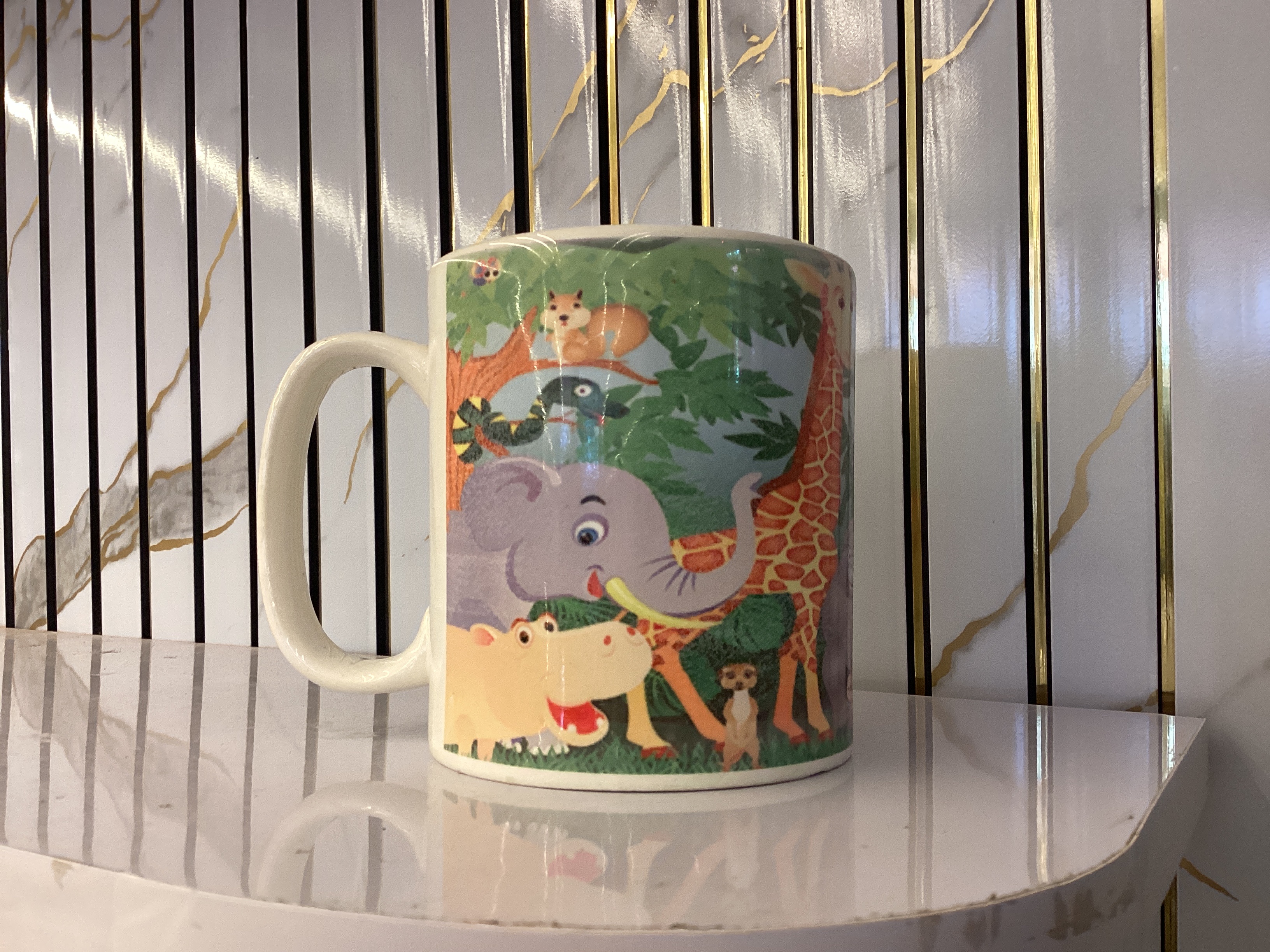 Printed Ceramic Coffee Mug 400ml — Cartoon Jungle 2
