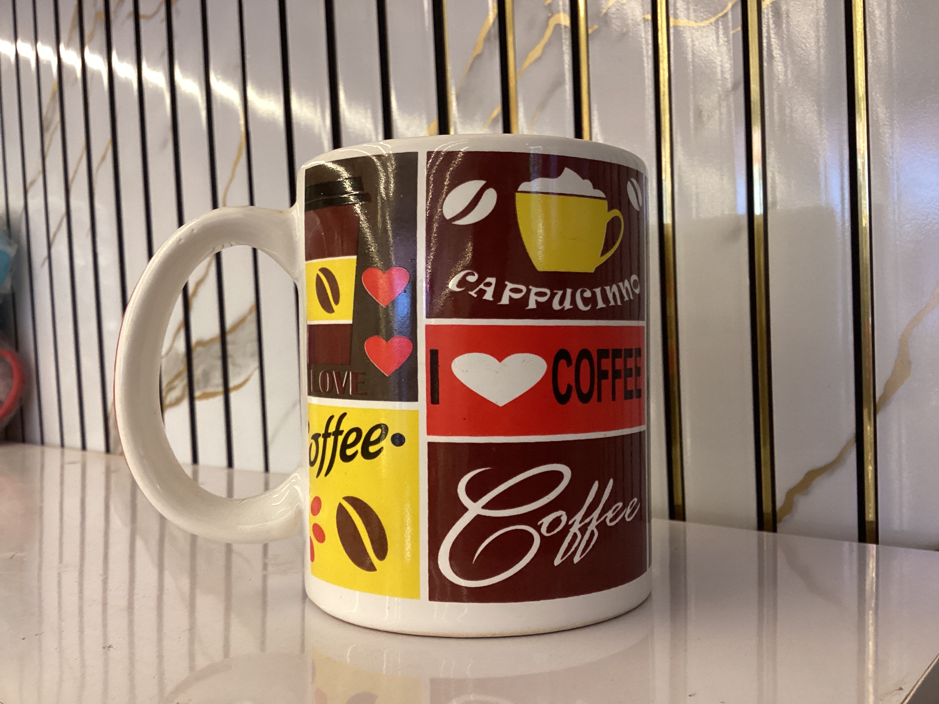 Printed Ceramic Coffee Mug 400ml — Cappuccino