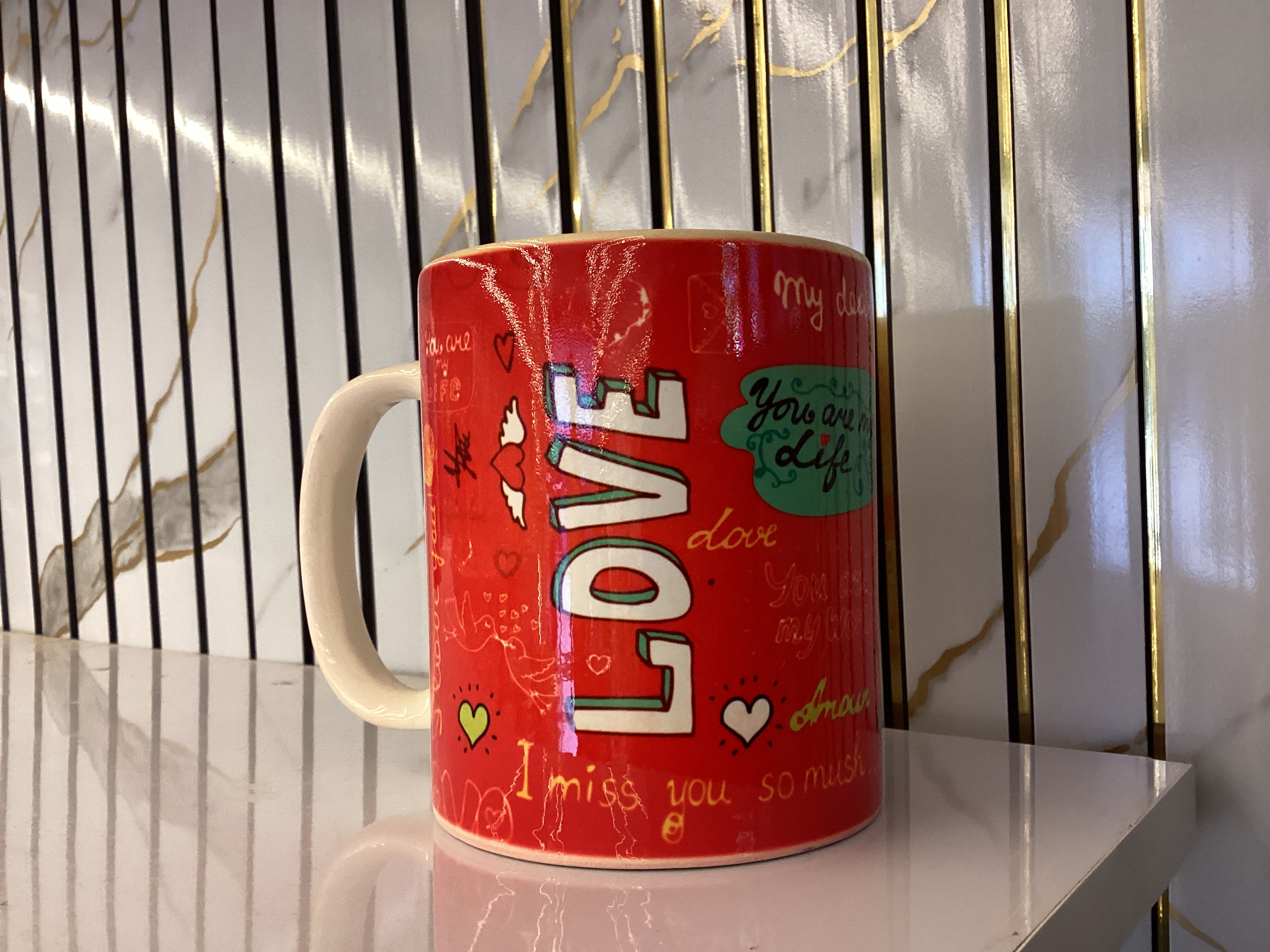 Printed Ceramic Coffee Mug 400ml — Love 2