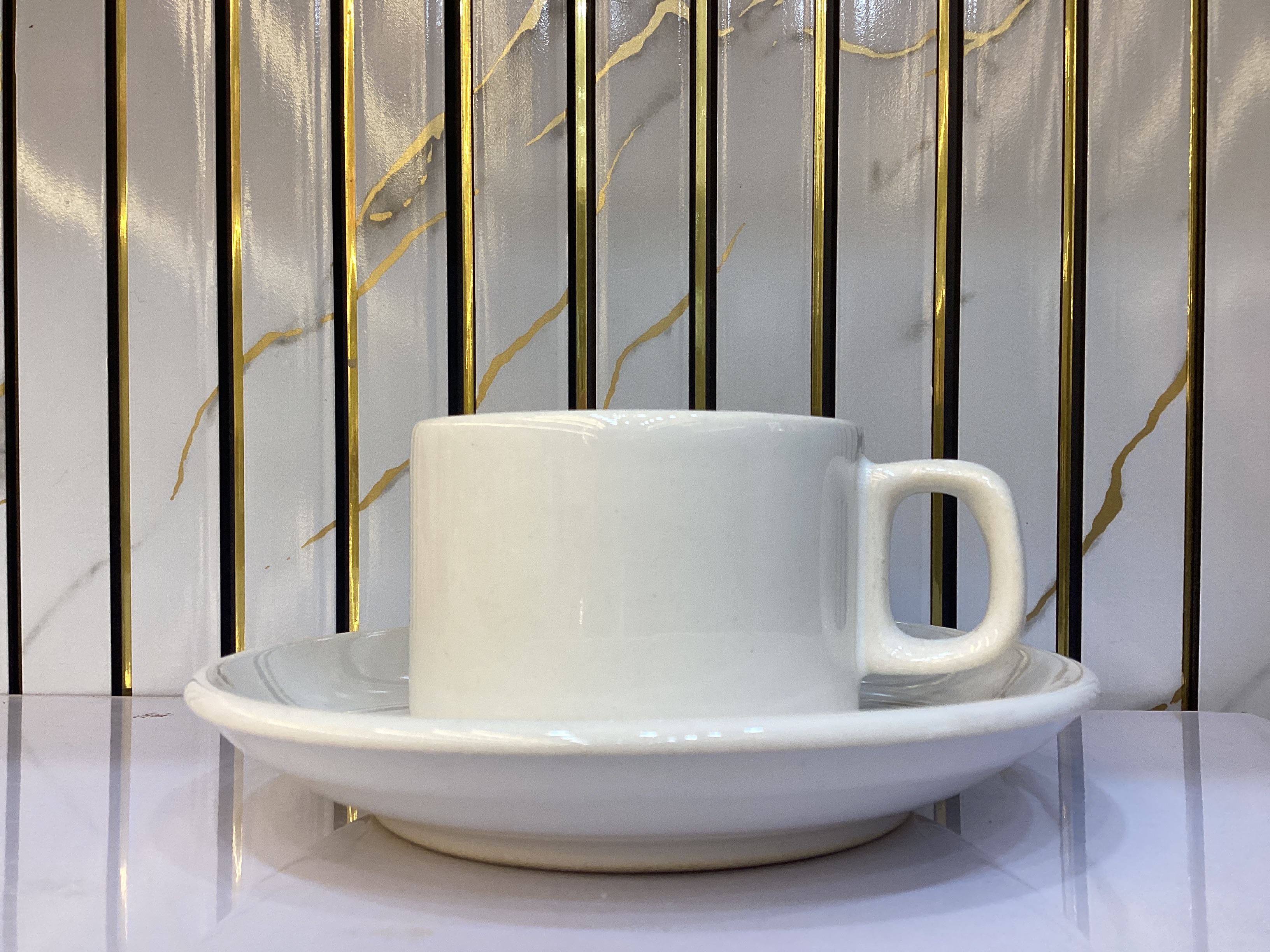 Ivory Cup & Plate Set (1 Cup, 1 Plate)