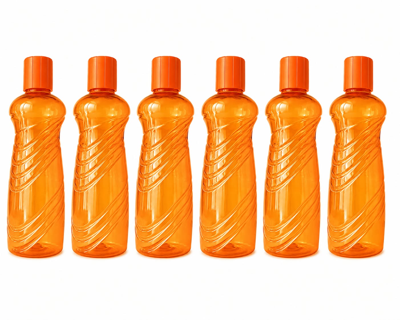 Rishta Plastic Water Bottle 500ml (Set of 6) — Orange