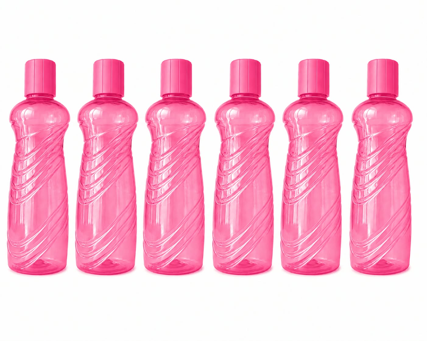 Rishta Plastic Water Bottle 500ml (Set of 6) — Pink