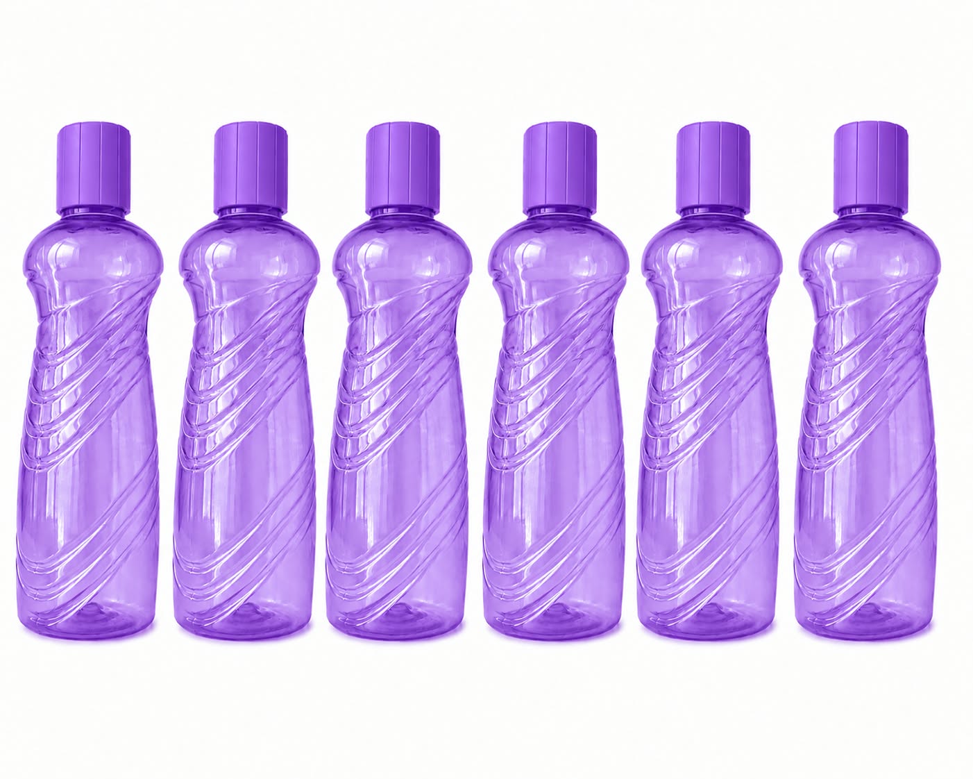 Rishta Plastic Water Bottle 500ml (Set of 6) — Purple