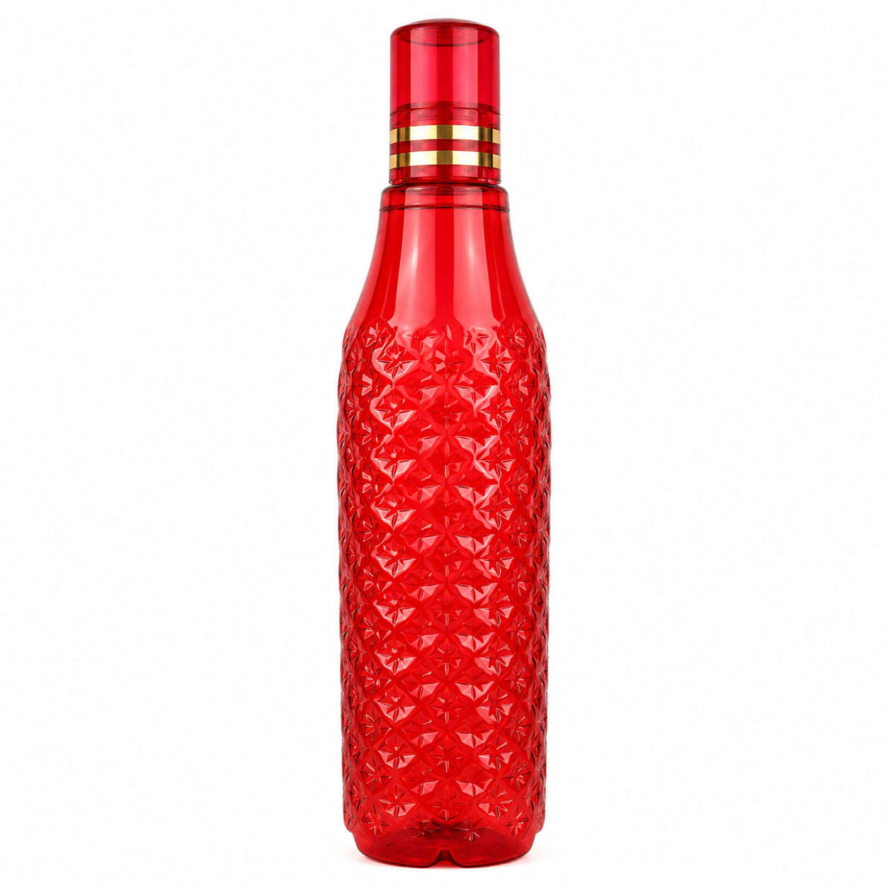 Deepak Crystal Clear Plastic Water Bottle 1000ml — Red