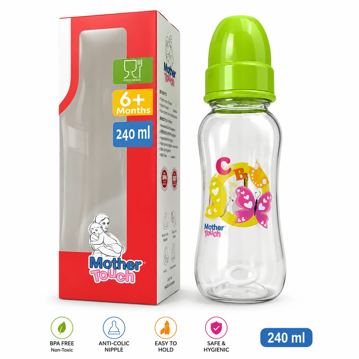 RFL Mother Touch Fantacy Baby Feeding Bottle — Green / 240ml