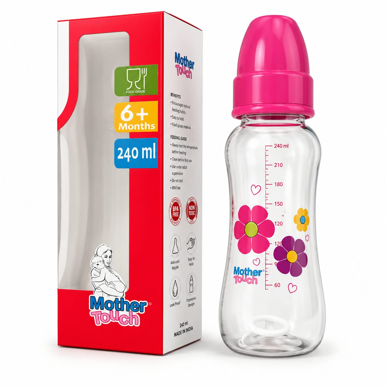 RFL Mother Touch Fantacy Baby Feeding Bottle — Pink / 240ml
