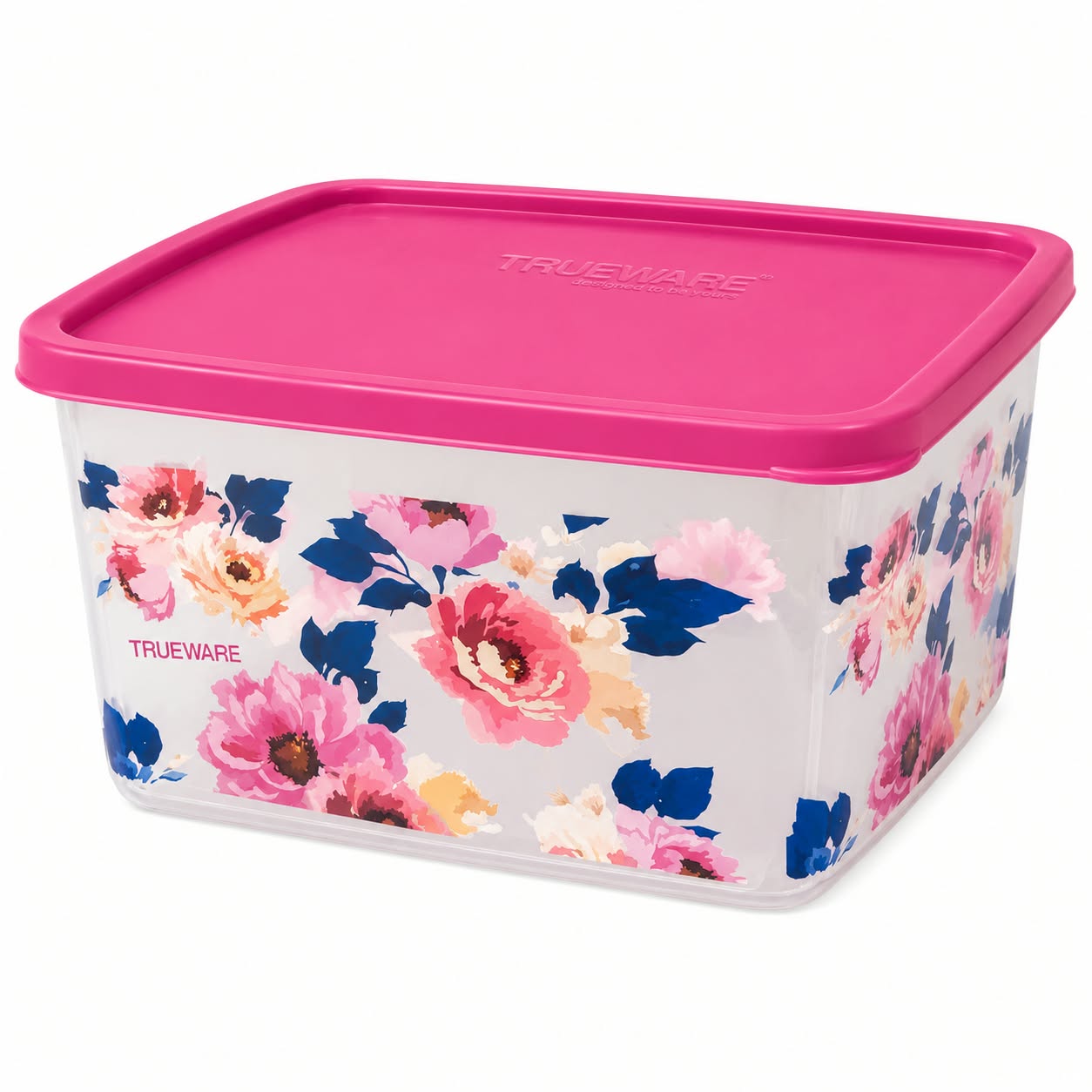 Trueware Square shaped Plastic Container — Pink / 2500 ml