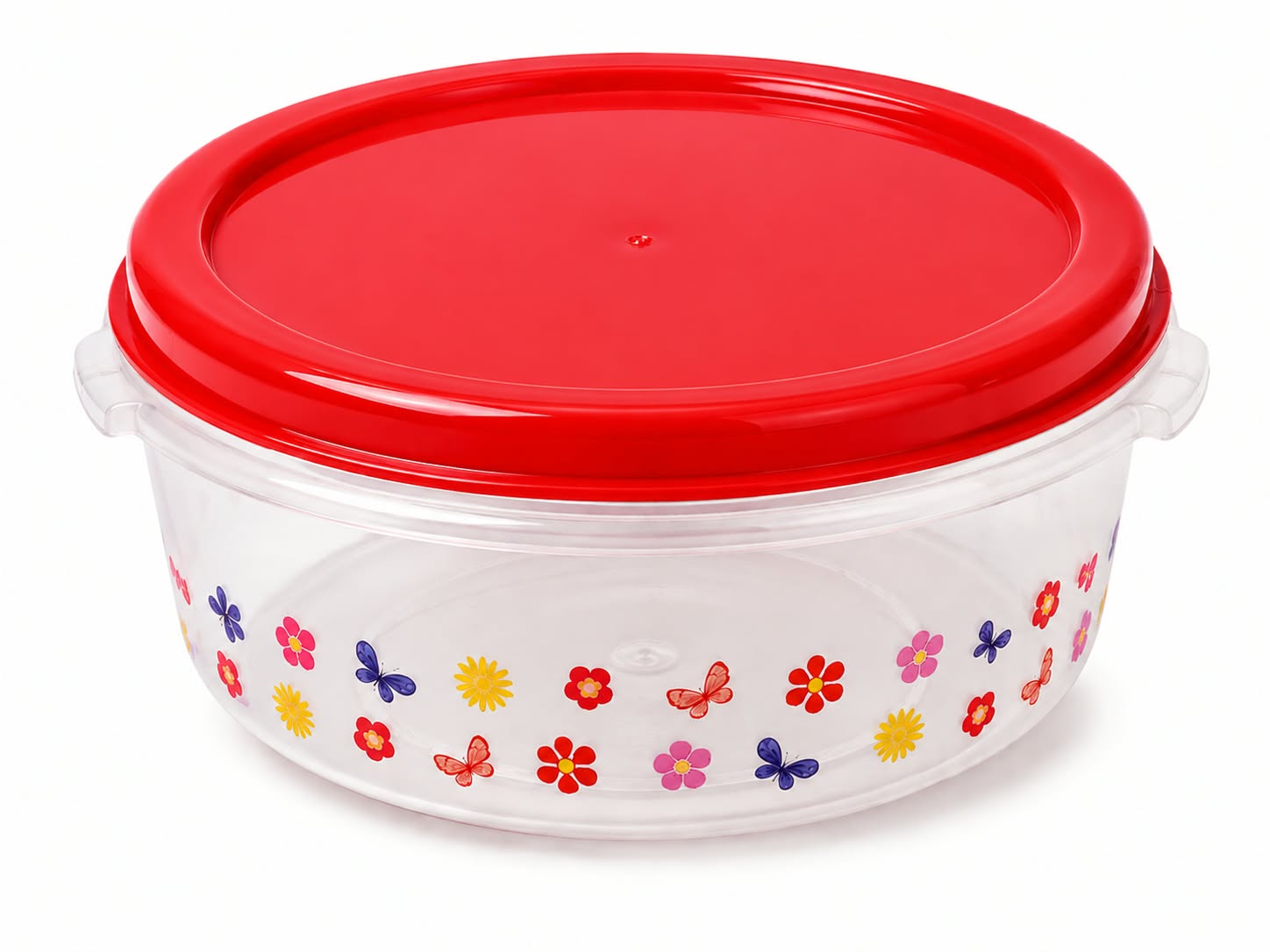 RFL Fresco Round Plastic Container — Red / 1180 ml