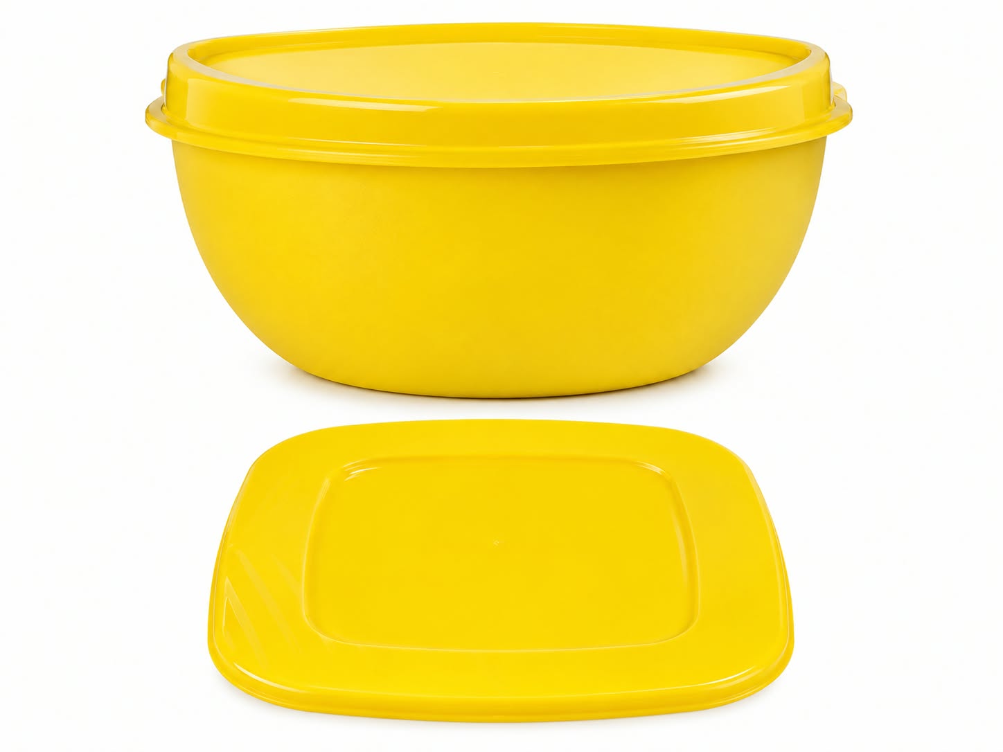 Yellow Square Shaped Plastic Container