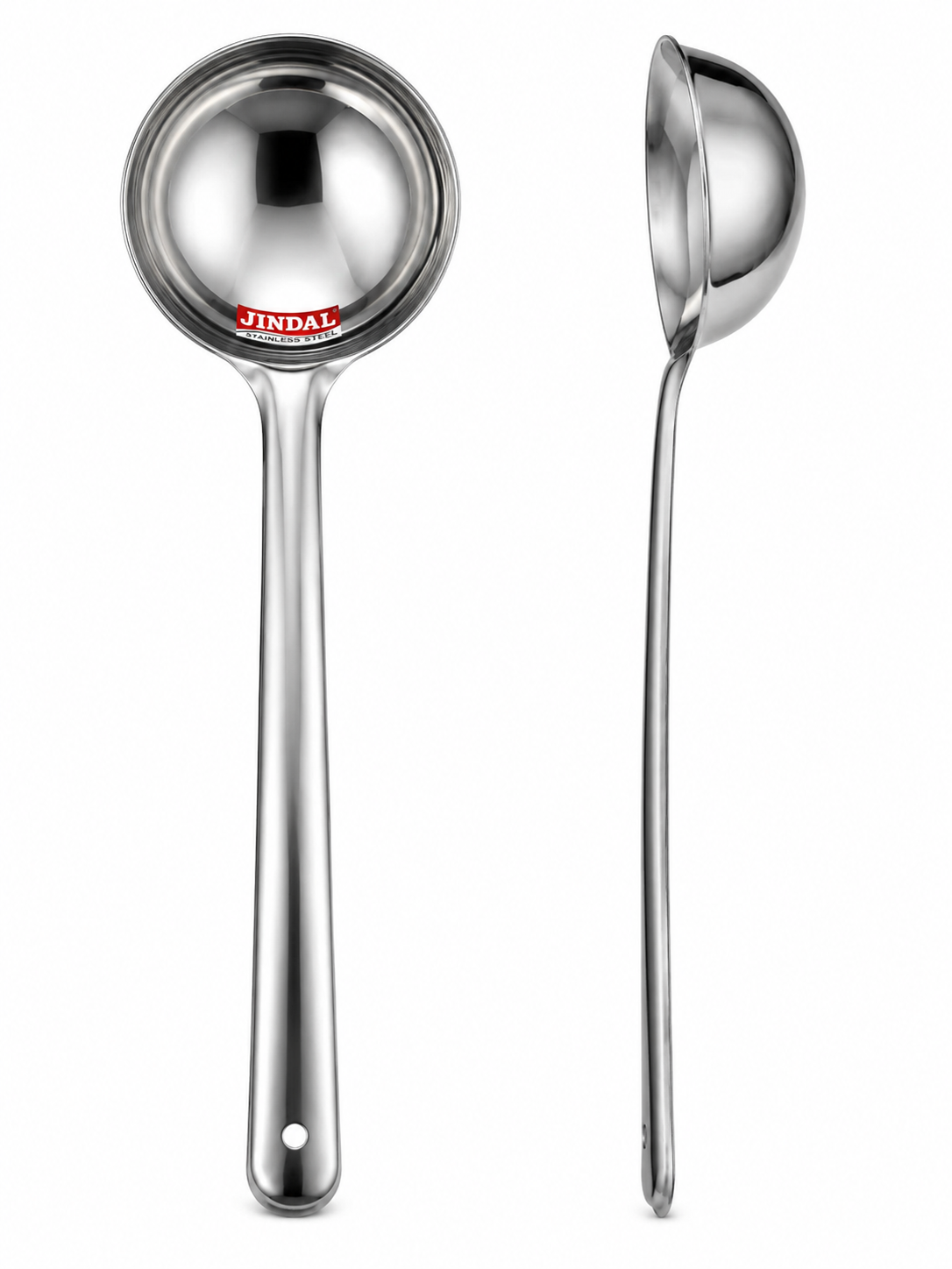 Jindal Stainless Steel Round Bowl Laddle — 38 cm