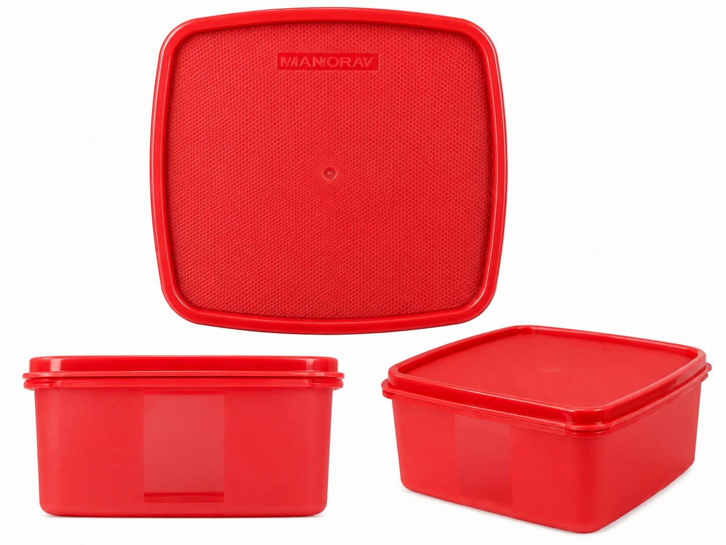 Varmora Food Grade Plastic Container — Red / 400 ml