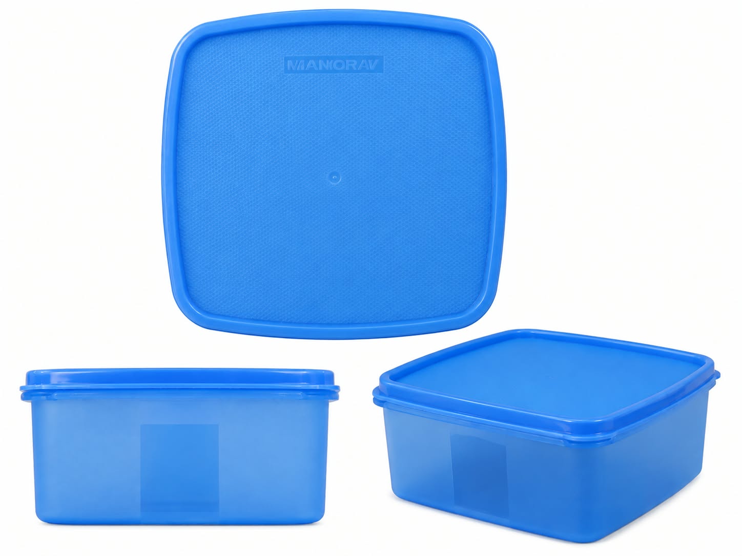 Varmora Food Grade Plastic Container — Blue / 650 ml