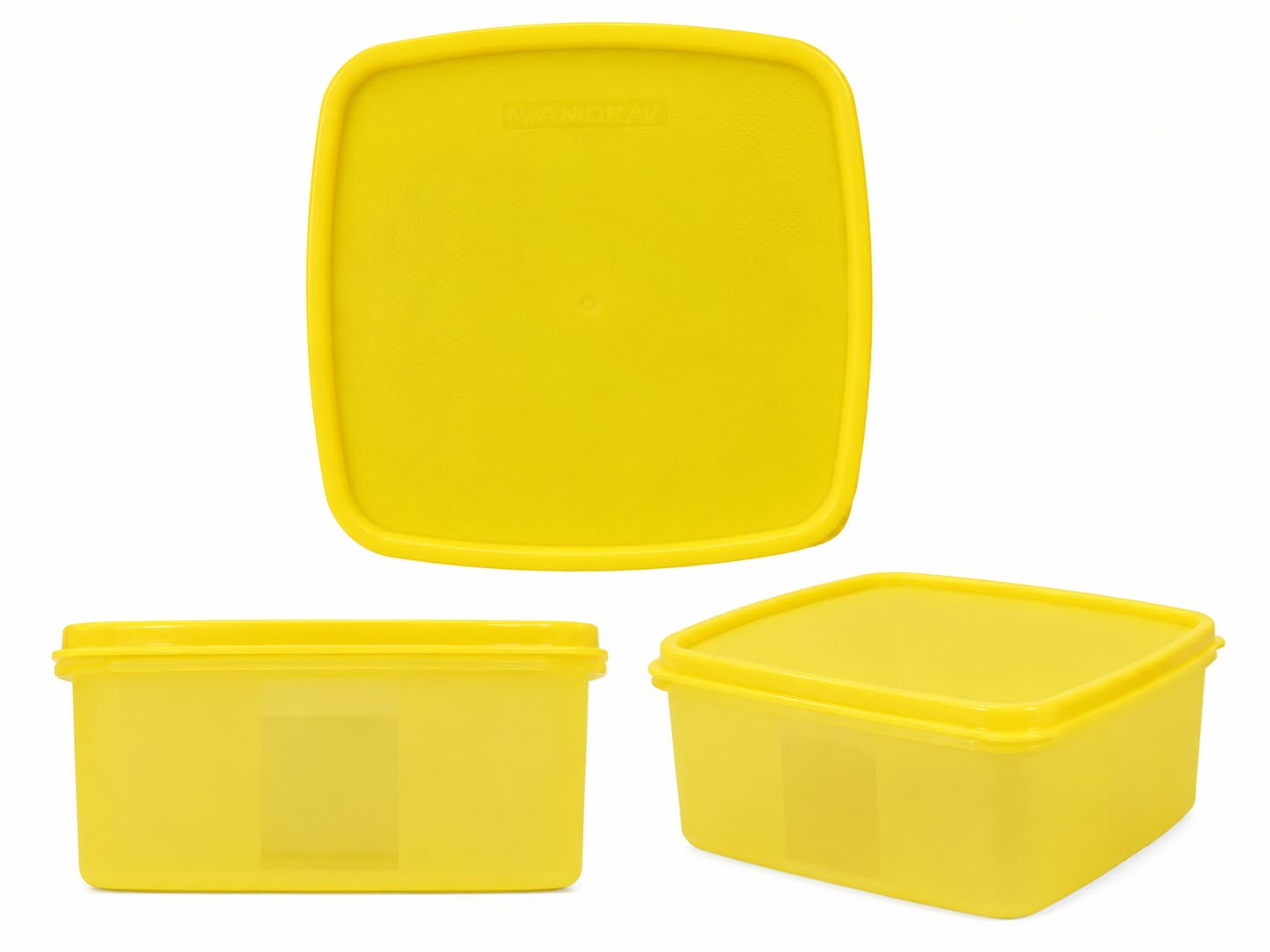 Varmora Food Grade Plastic Container — Yellow / 650 ml