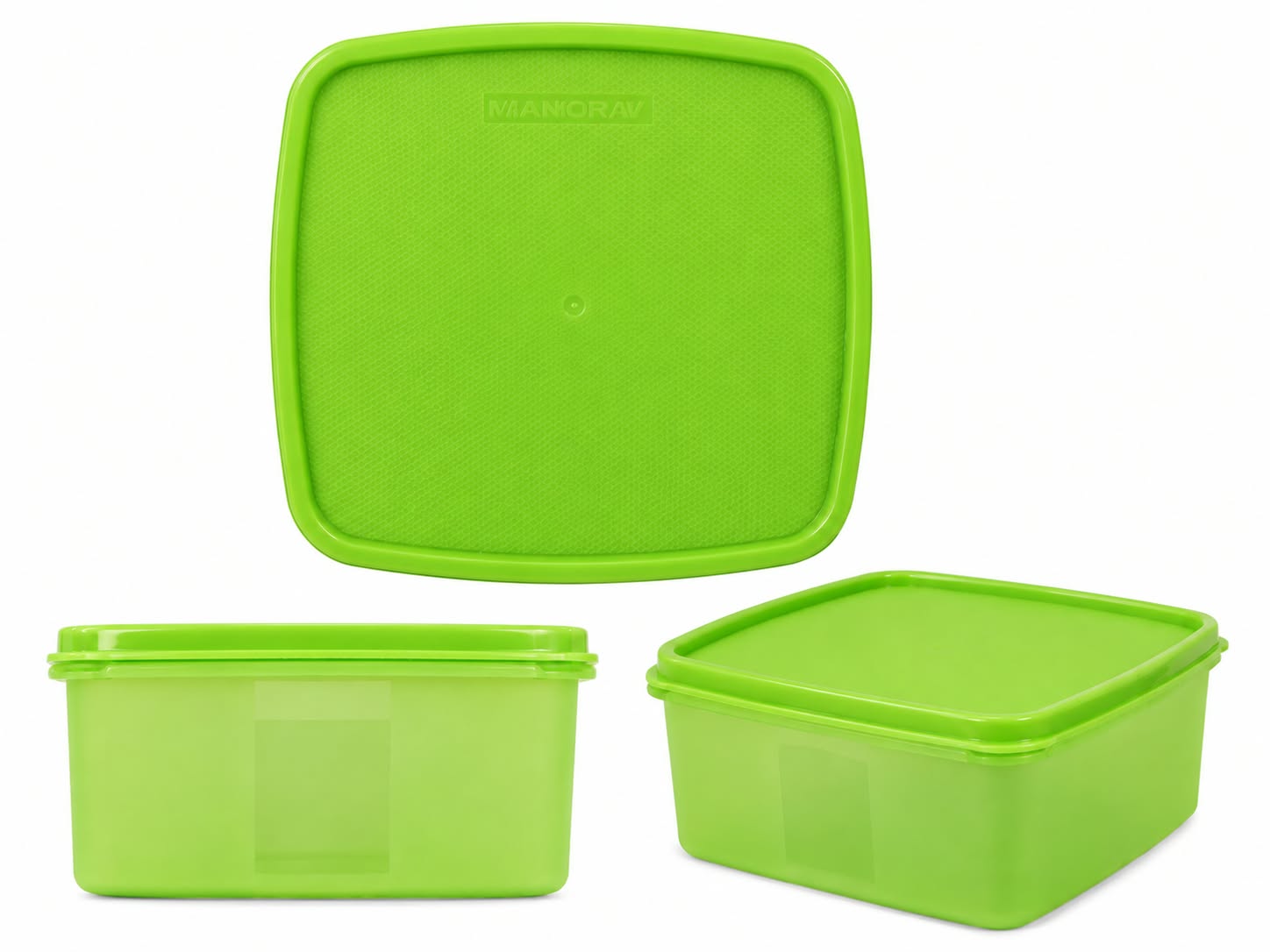 Varmora Food Grade Plastic Container — Green / 400 ml