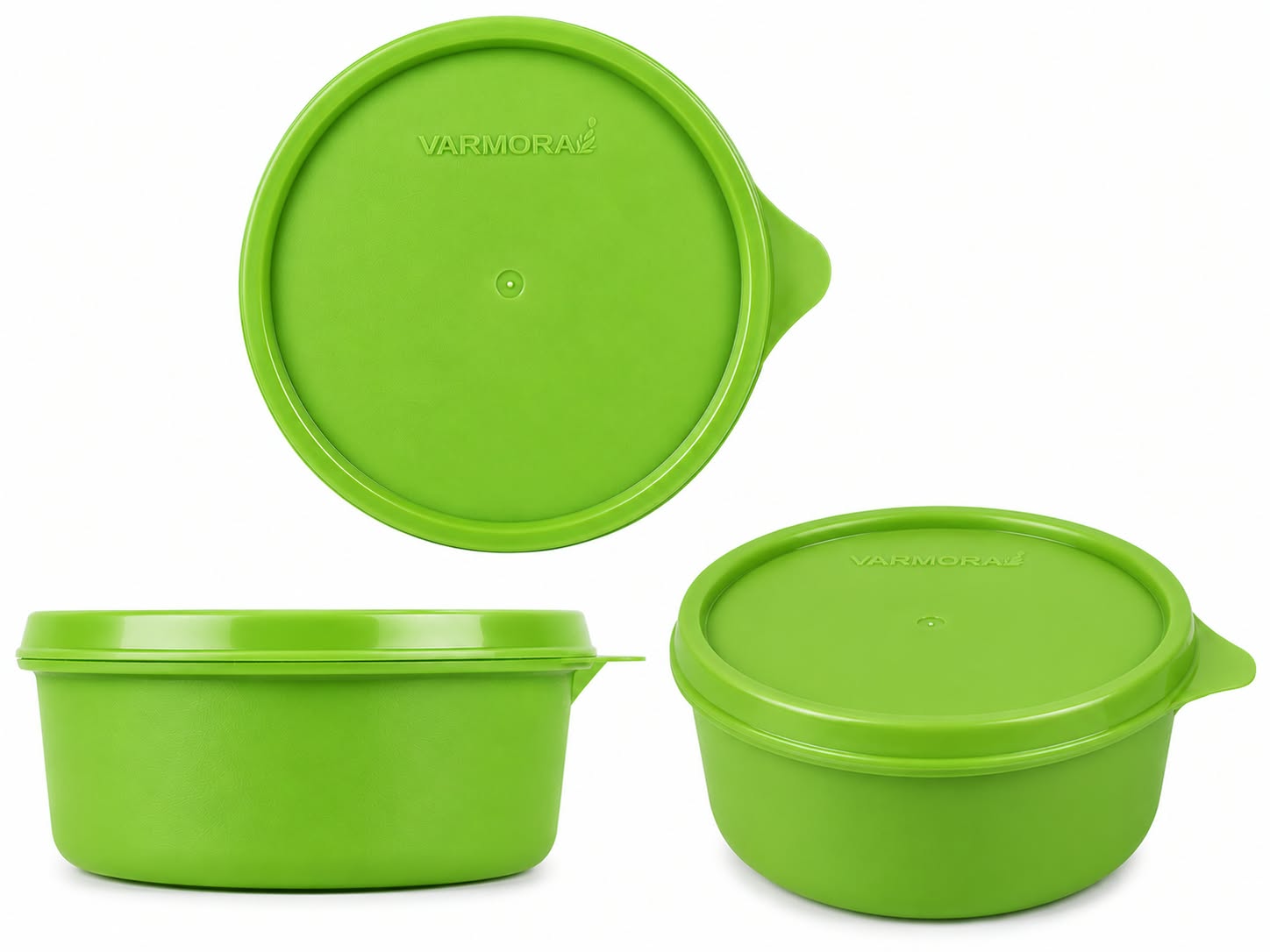 Varmora Food Grade Plastic Round 500 ml — Green