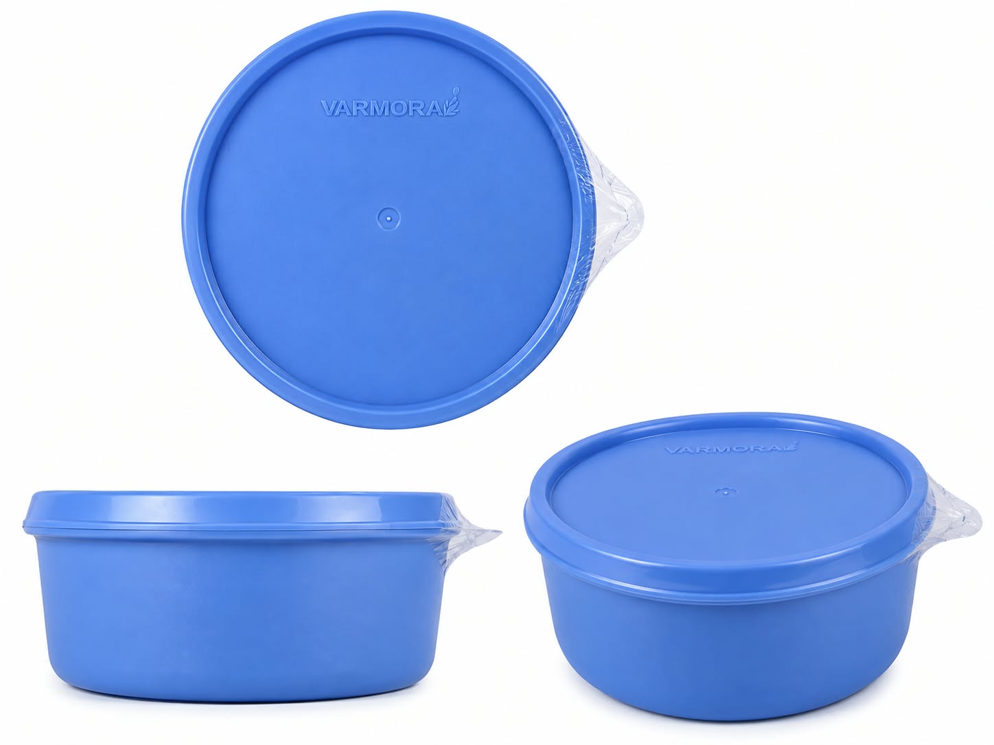 Varmora Food Grade Plastic Round 500 ml — Blue