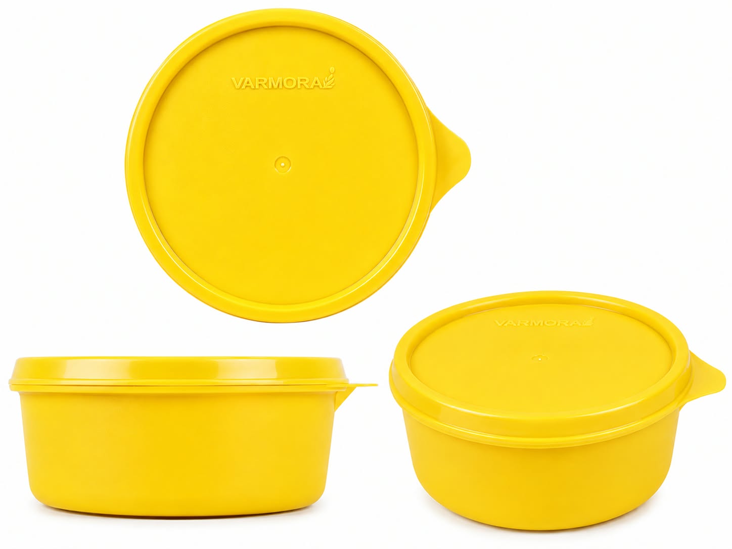 Varmora Food Grade Plastic Round 500 ml — Yellow