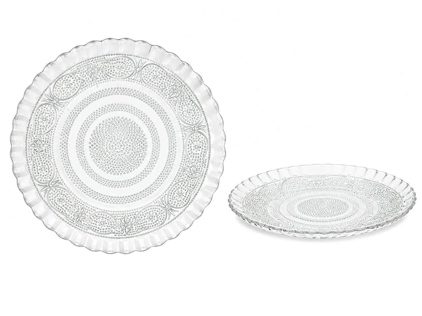 Royal Design Premium Glass Plate ( Diameter: 17 cm) — Wavy Round