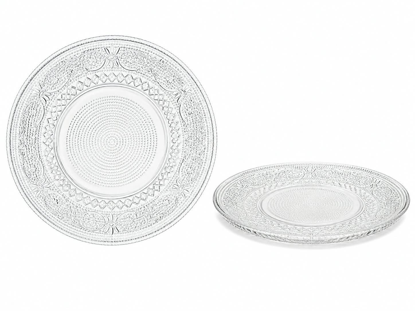 Royal Premium Designed Glass Plate, Big Size, (Diameter 26 cm