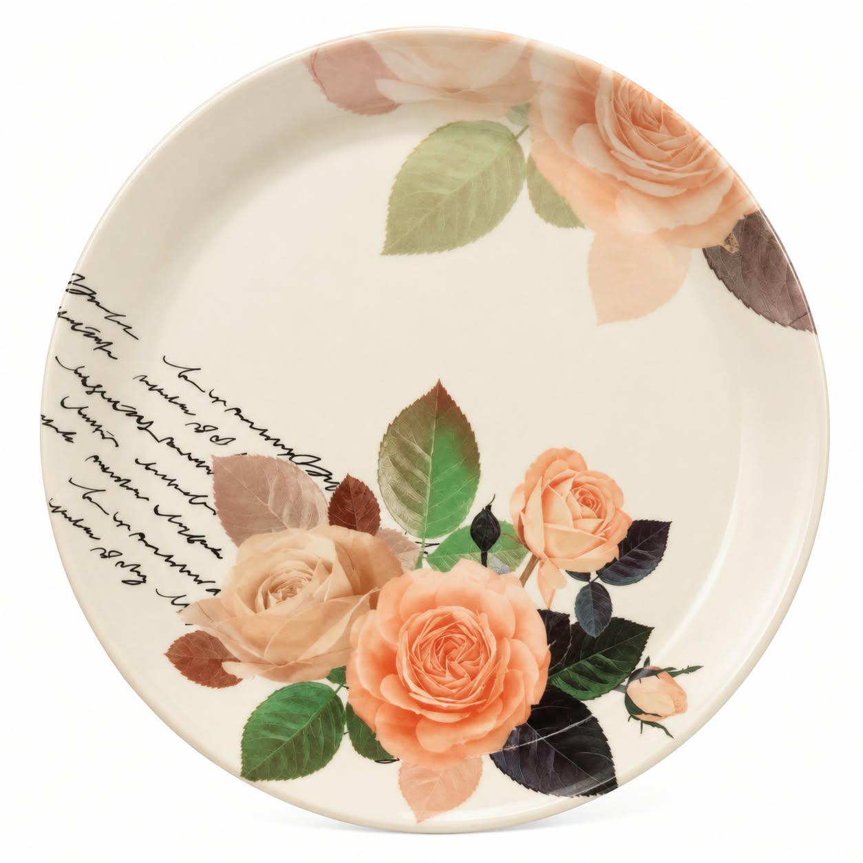 Classic Floral Fibre Dinner Plate (30 cm) — Rose