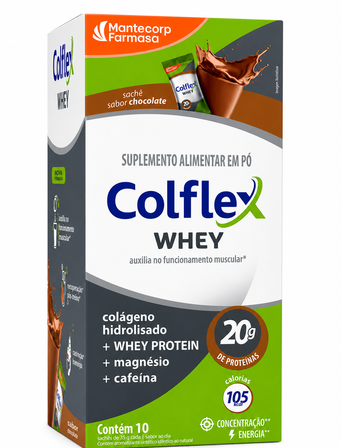 Colflex Whey Chocolate Cosmed — 10 Sachês