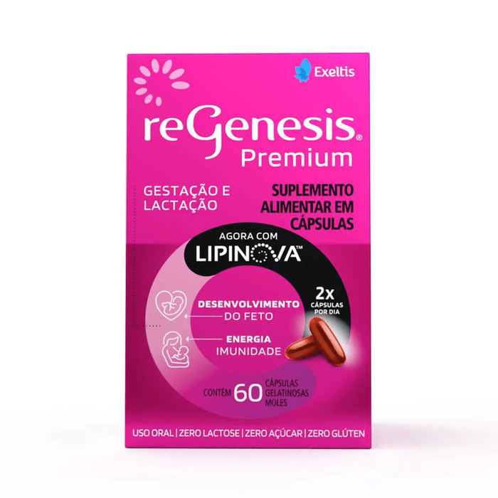 Suplemento Alimentar Regenesis Premium com Lipinova Exeltis – 60 Cápsulas Moles