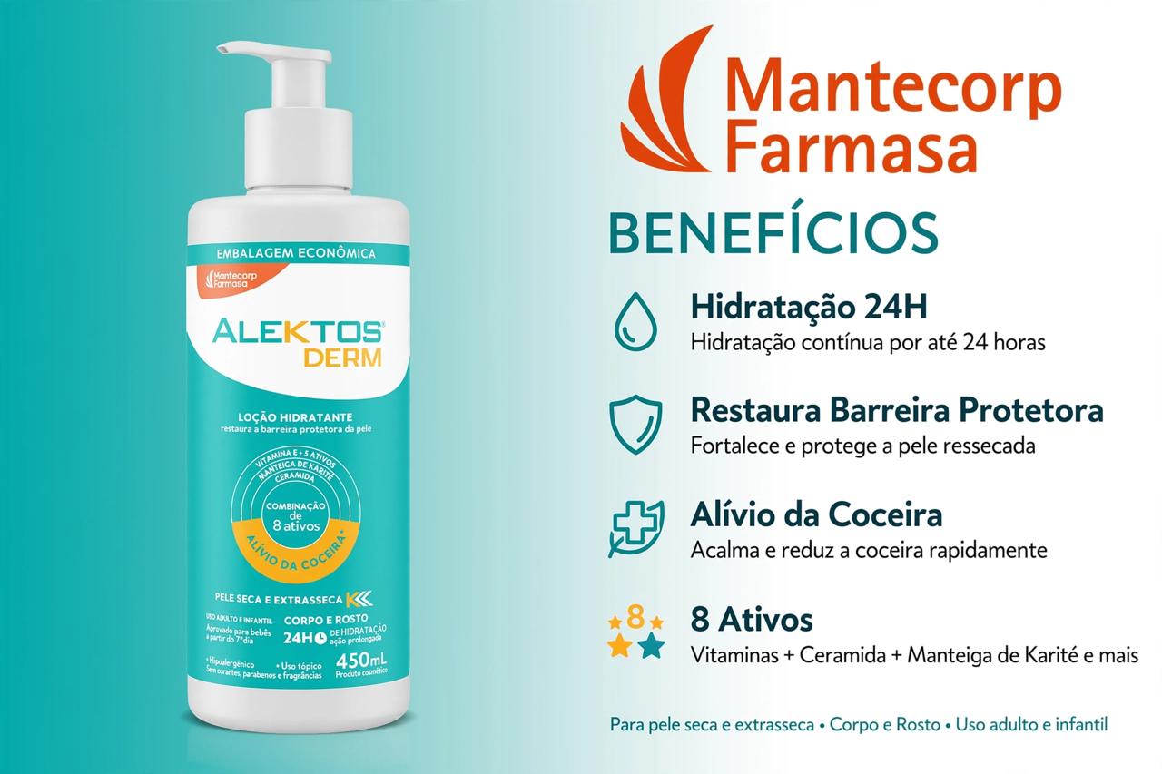 Loção Hidratante Mantecorp Alektos Derm Corporal e Facial – 450ml