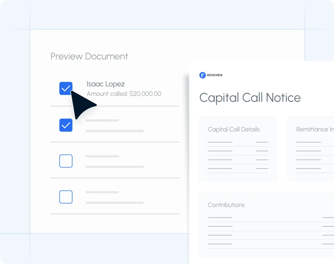 Customized capital call notices